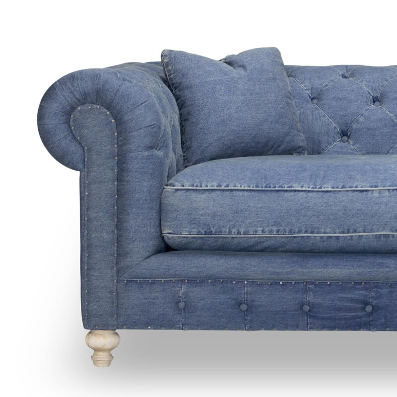 Inferio Three Seater Sofa in Denim Blue Colour