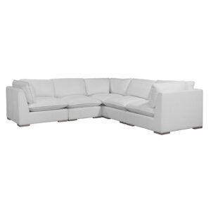 Burbank Sectional (Square version) in Chloe Ice (Performance Fabric) Above Sectional consists of 2 Corner Chairs, 2 Armless Chairs