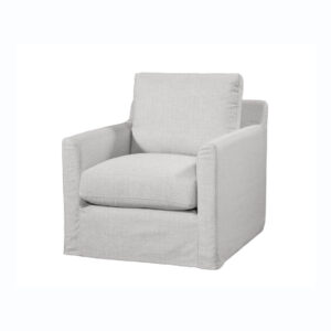 Curry Slipcovered Swivel Chair in Indy Dove (Performance Fabric)