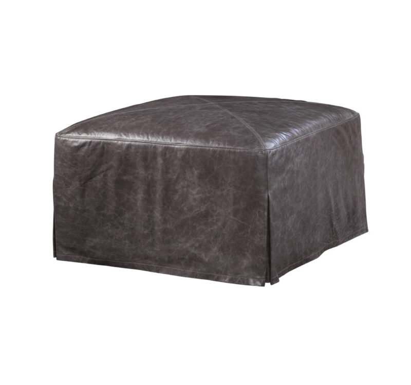 Alhambra Square Ottoman in Crystal Charcoal