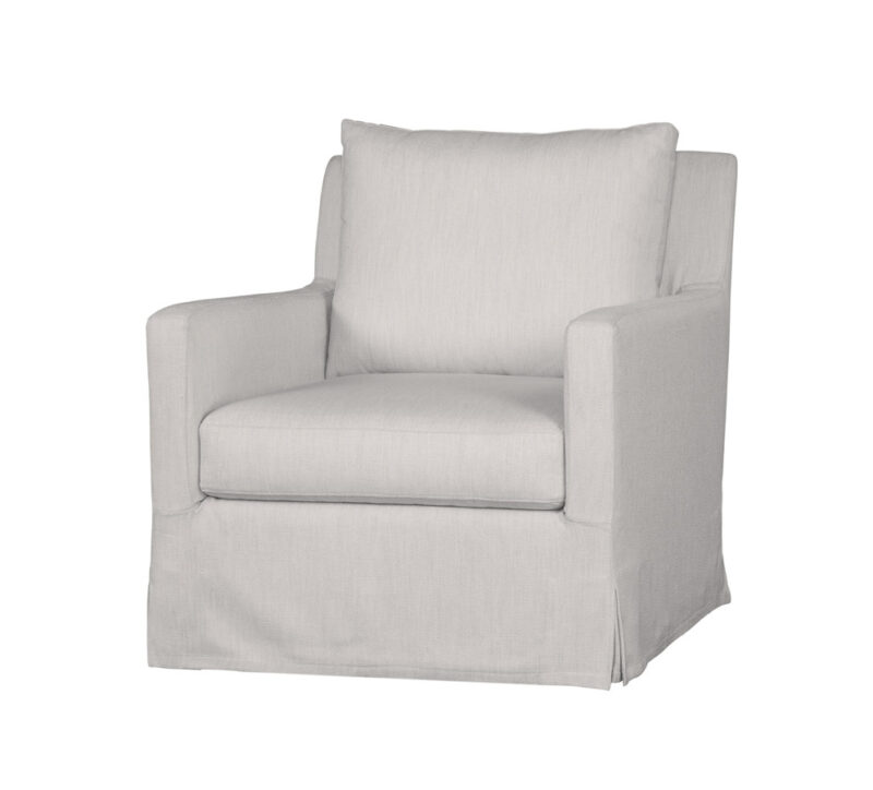 Palisade Slipcovered Outdoor Swivel Chair in Makar Canvas
