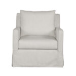 Palisade Slipcovered Outdoor Swivel Chair in Makar Canvas-front