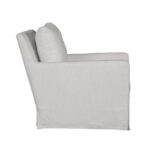 Palisade Slipcovered Outdoor Swivel Chair in Makar Canvas-side